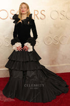 Alba Rohrwacher 2025 Oscars red carpet tiered formal dress