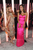Alessandra Ambrosio hot pink strapless gown 2020 vanity fair Oscar party thumb