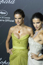 Alessandra Ambrosio lime green v neck dress Cannes 2014 red carpet 