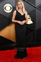 Alix Earle cowl neck prom dress Grammys red carpet 2024