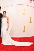 Allison Hsu chapel train prom dress 2024 Oscars Red carpet