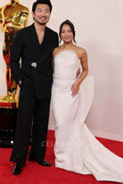 Allison Hsu strapless prom dress 2024 Oscars Red carpet
