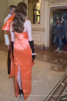 Allison Williams orange back slit 2023 met gala 
