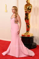 Amelia Dimoldenberg crisscross back prom dress 2024 Oscars red carpet
