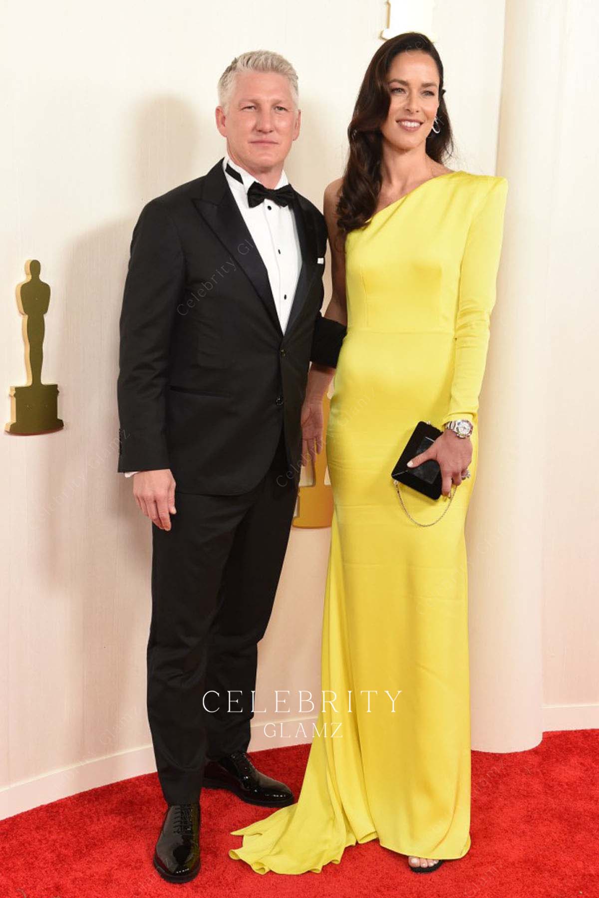 Ana Ivanovic sweep train prom dress 2024 Oscars red carpet