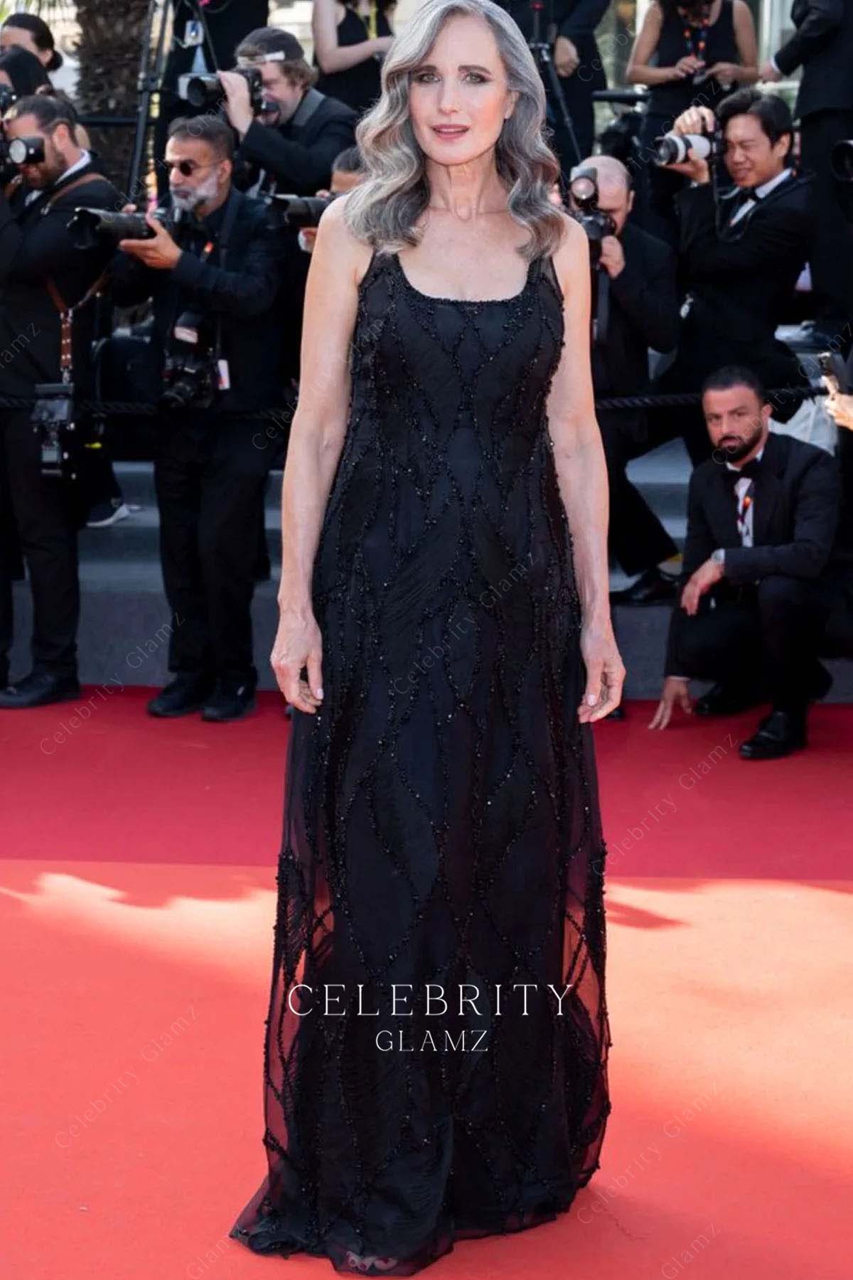 Andie Macdowell beaded lace dress Cannes Film festival 2023