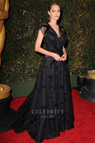 Angelina Jolie black glitter dress Oscar red carpet 2013