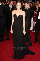angelina jolie black mermaid dress oscars red carpet 2009