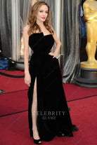 Angelina Jolie velvet dress Oscars 2012