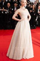 Anya Taylor champagne a line prom gown Cannes film festival red carpet 2024