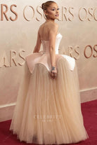 Ariana Grande lace up back 2025 Oscars red carpet dress