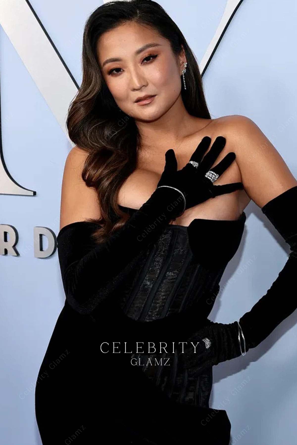 Ashley Park black strapless formal dress 2024 tony awards