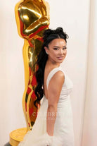 Ashley Yi open back prom dress 2024 Oscars red carpet