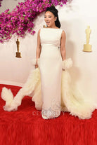 Ashley Yi sleeveless prom dress 2024 Oscars red carpet