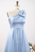 asymmetrical neck rhinestones formal dress