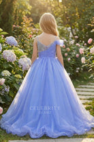 asymmetrical sleeve kids pageant dress
