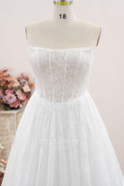 Basque waist a line bridal dress