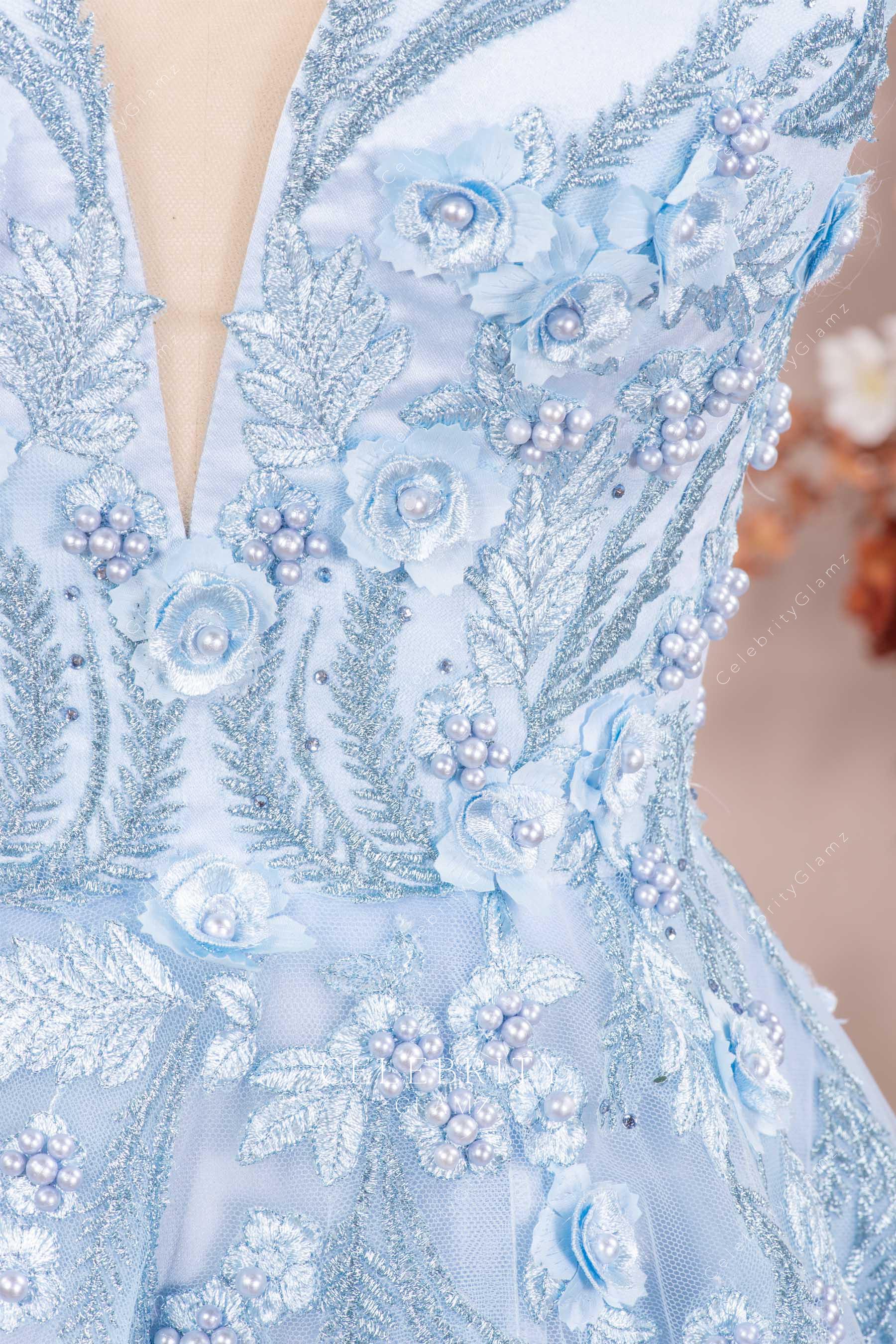 beaded lace appliques prom dress