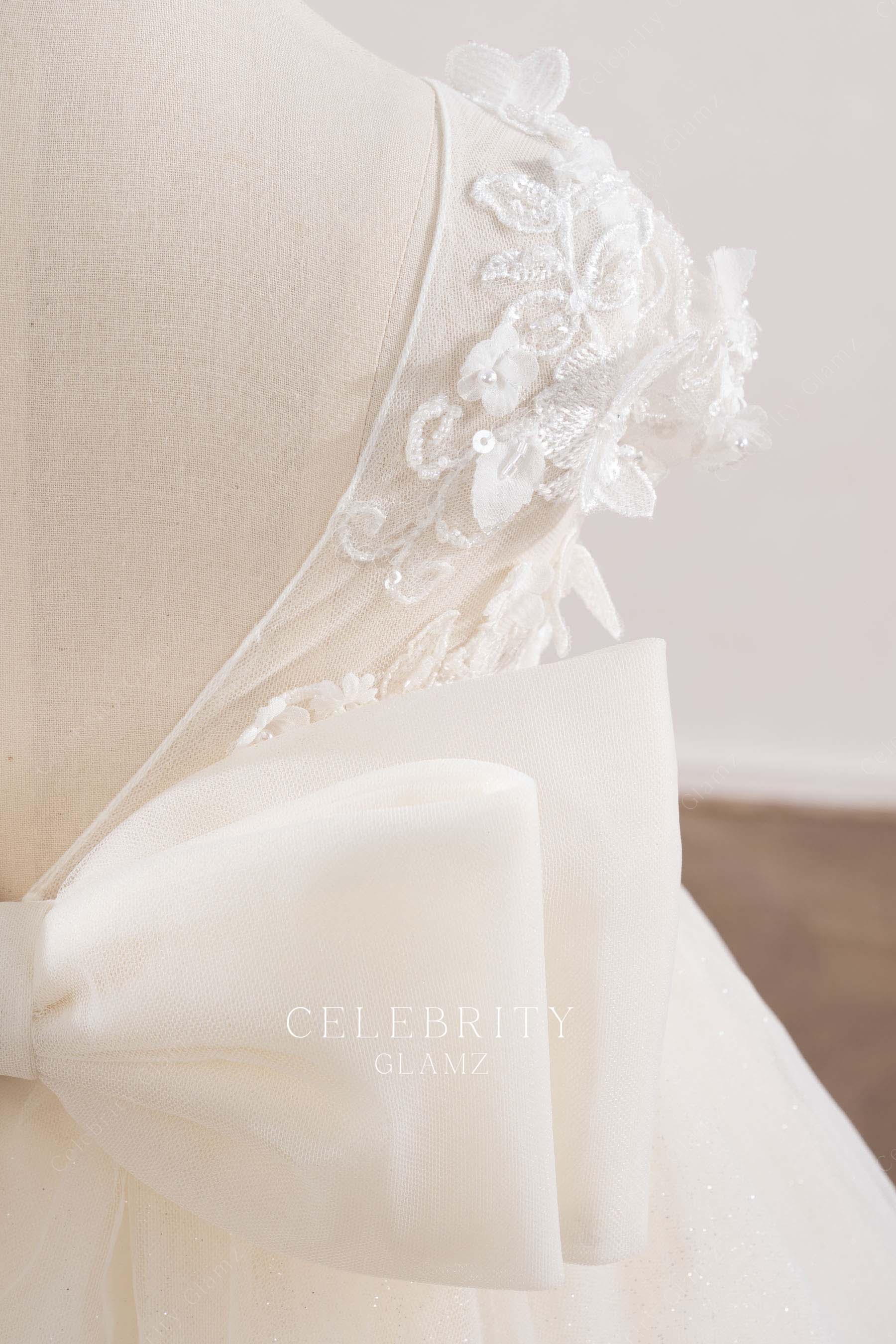 beaded lace flower girl dress