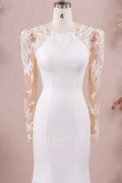 beaded lace jewel neck mermaid bridal dress