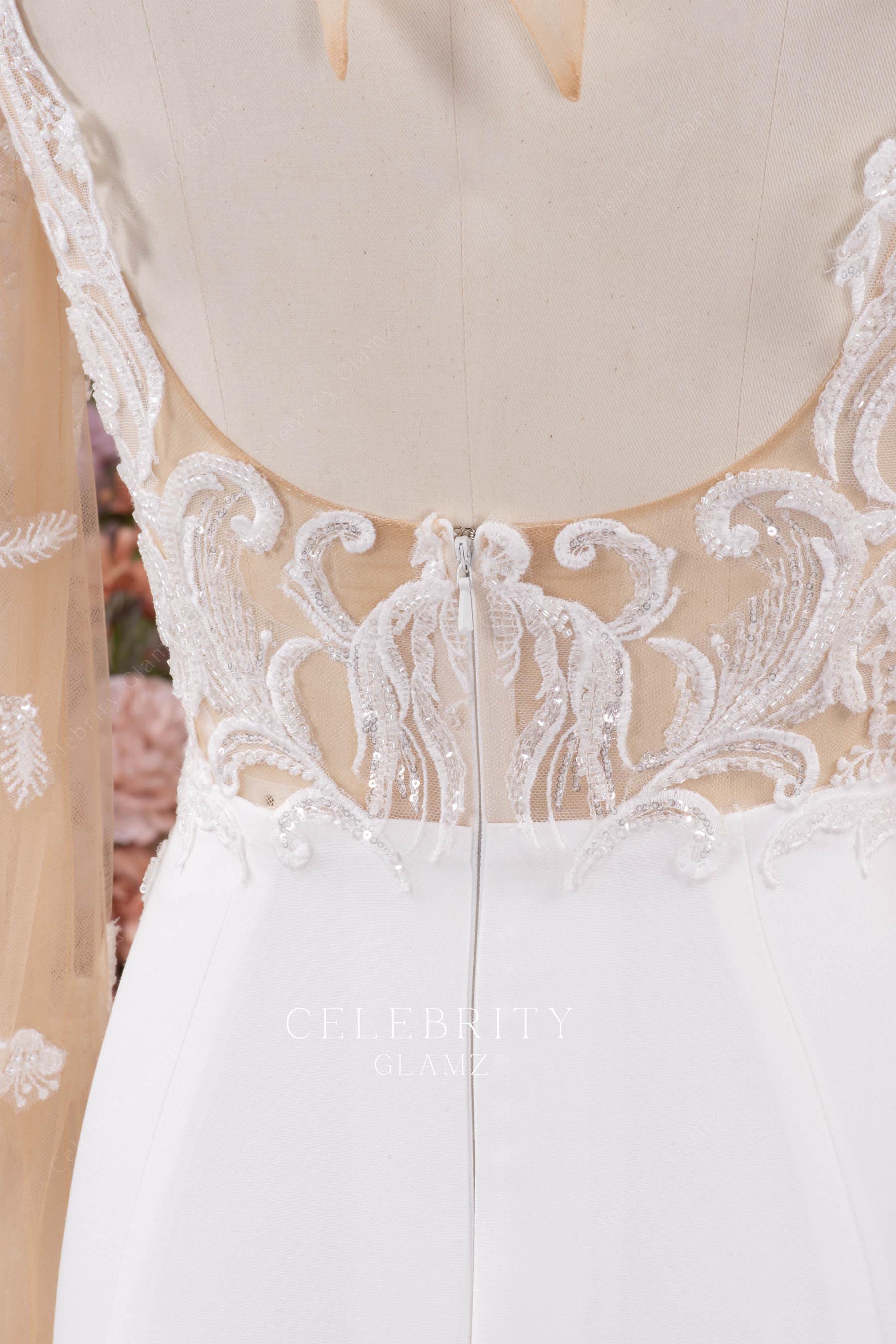 beaded lace wedding dress