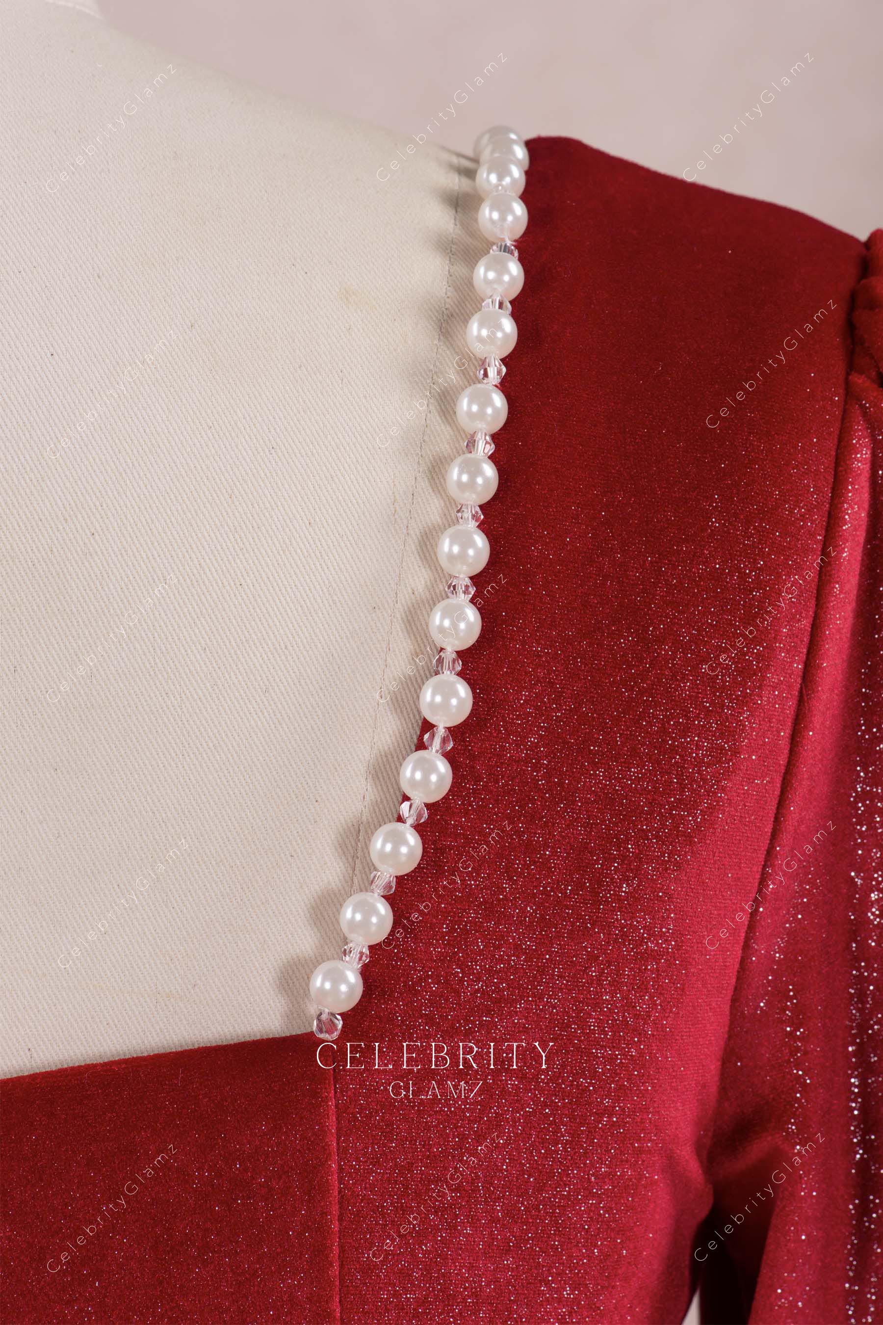 beaded neckline prom dress