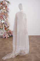 beaded pearl tulle fabric