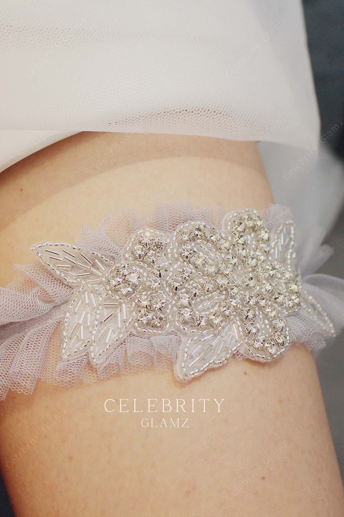 beaded ruffle garter