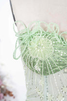 beaded sequin lace prom dress