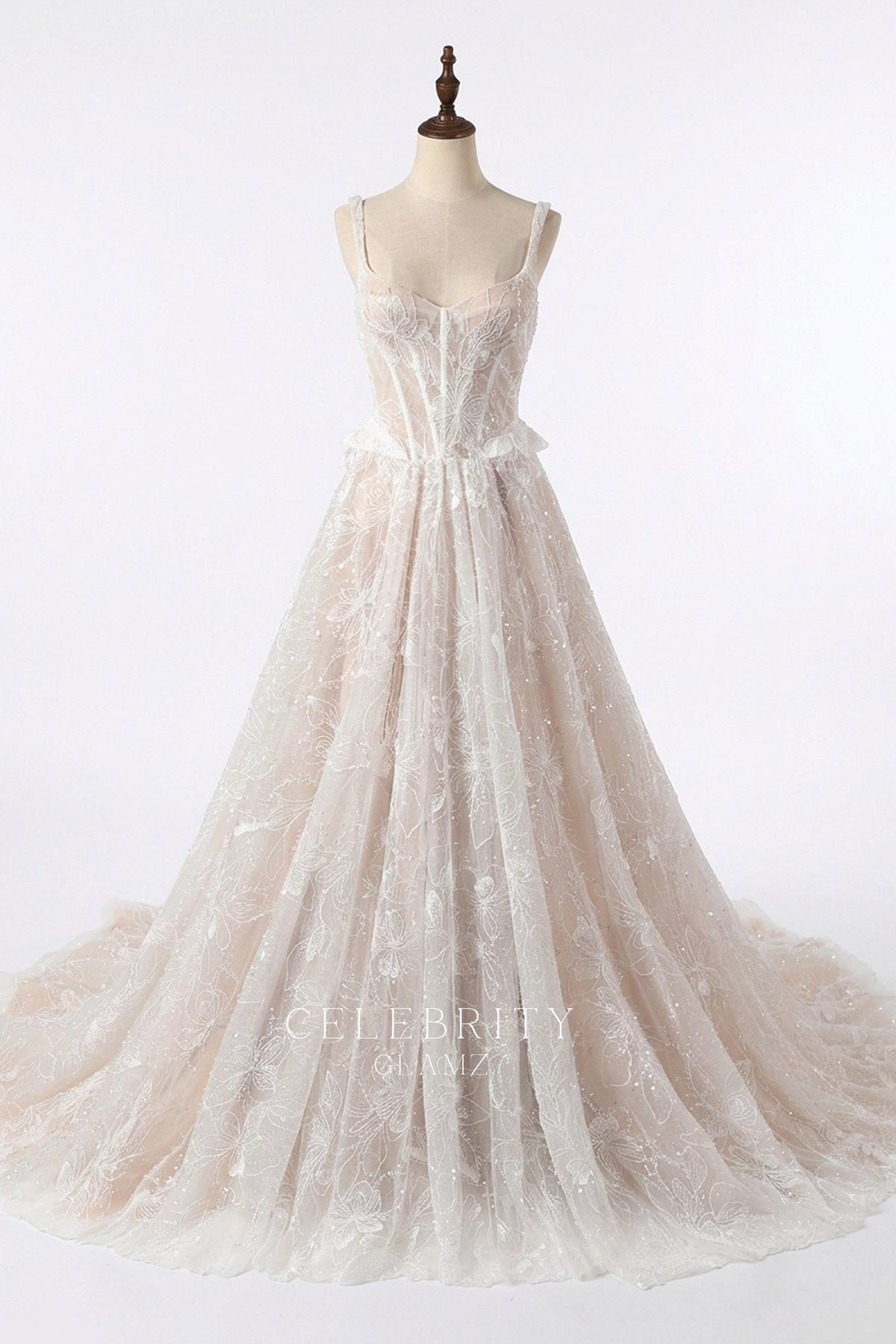 beaded straps dreamy wedding dress