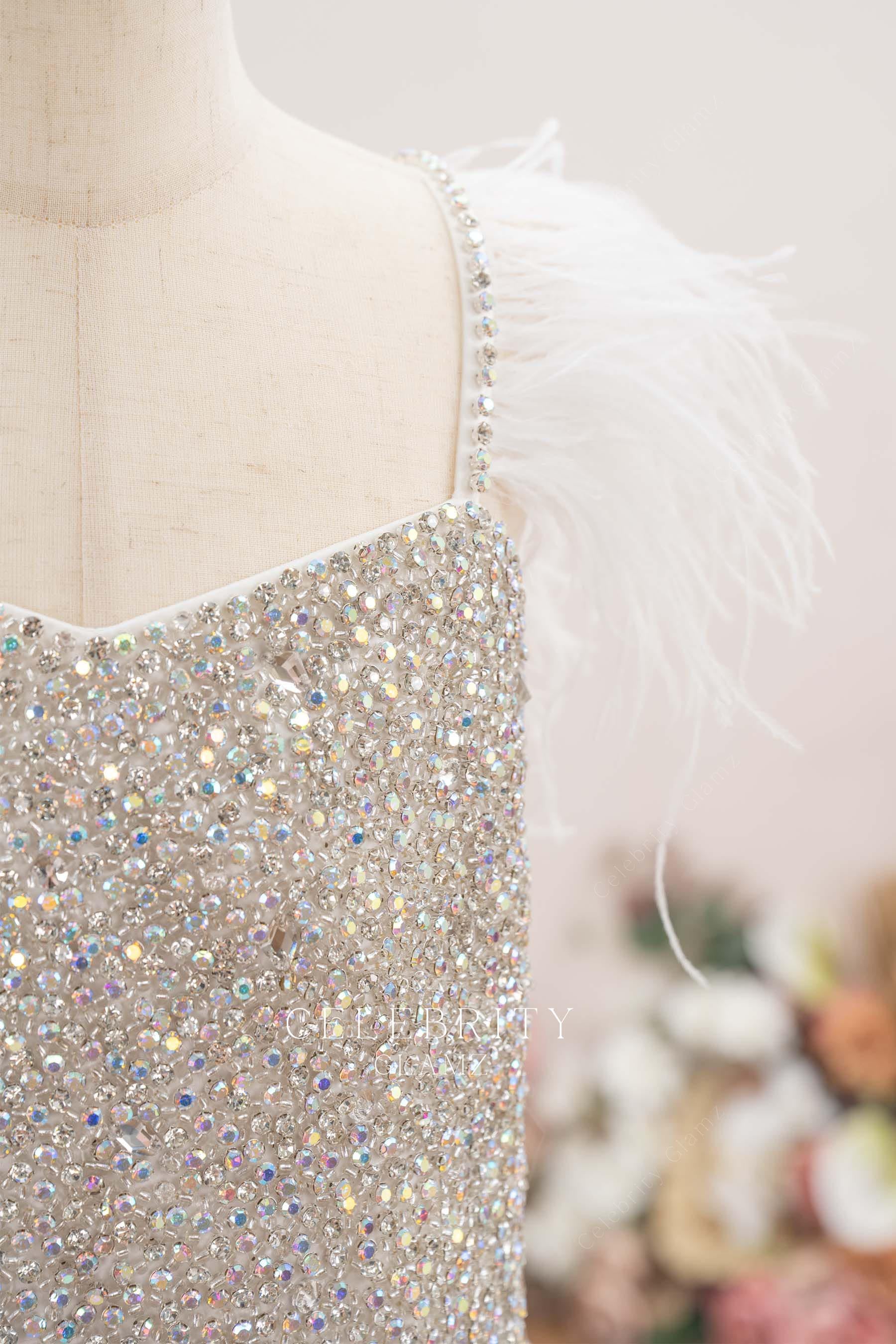 beaded thin straps kids pageant dress