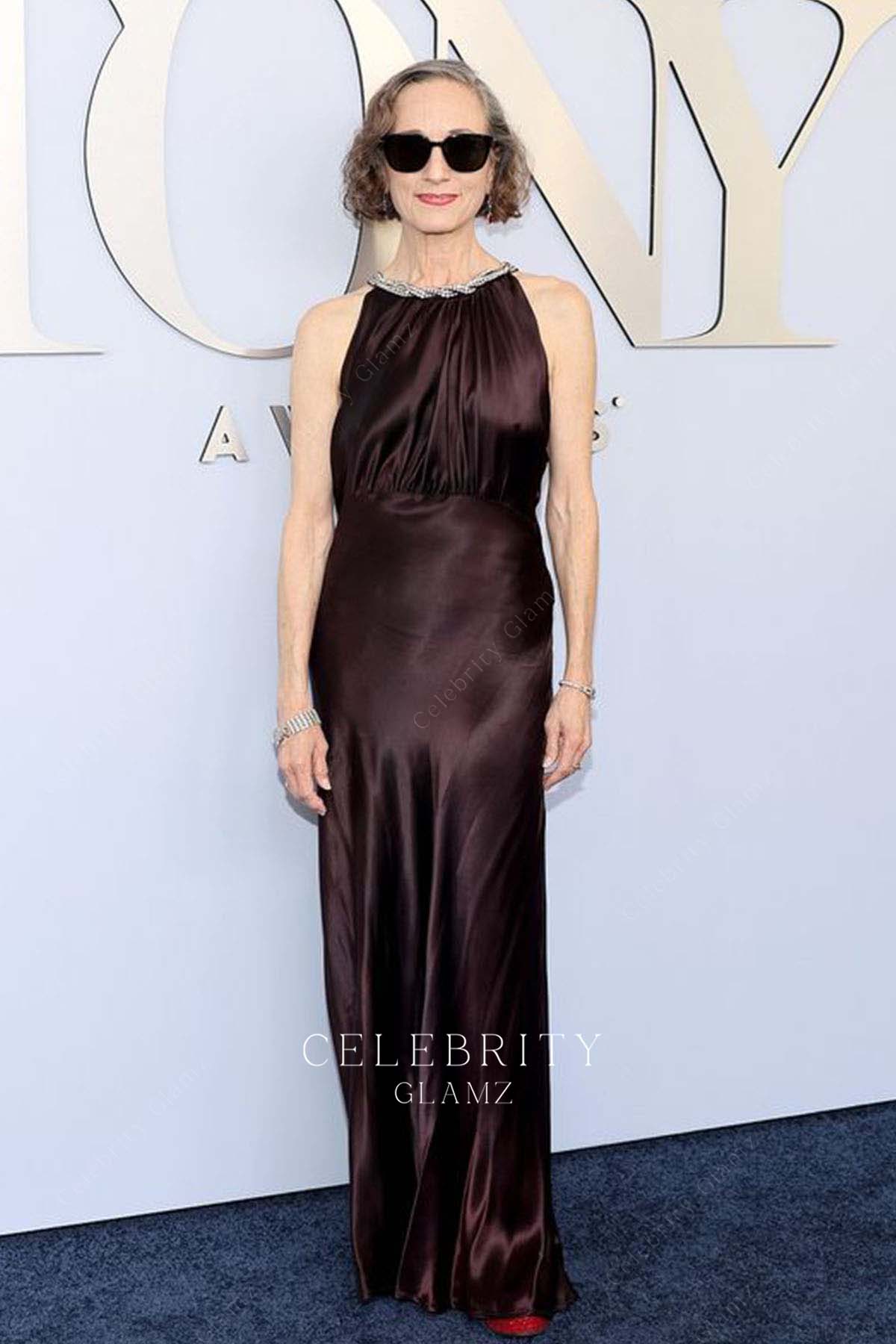 Bebe Neuwirth beaded neckline prom dress 2024 Tony awards
