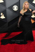 Bebe Rexha black mermaid prom dress Grammys red carpet 2024  