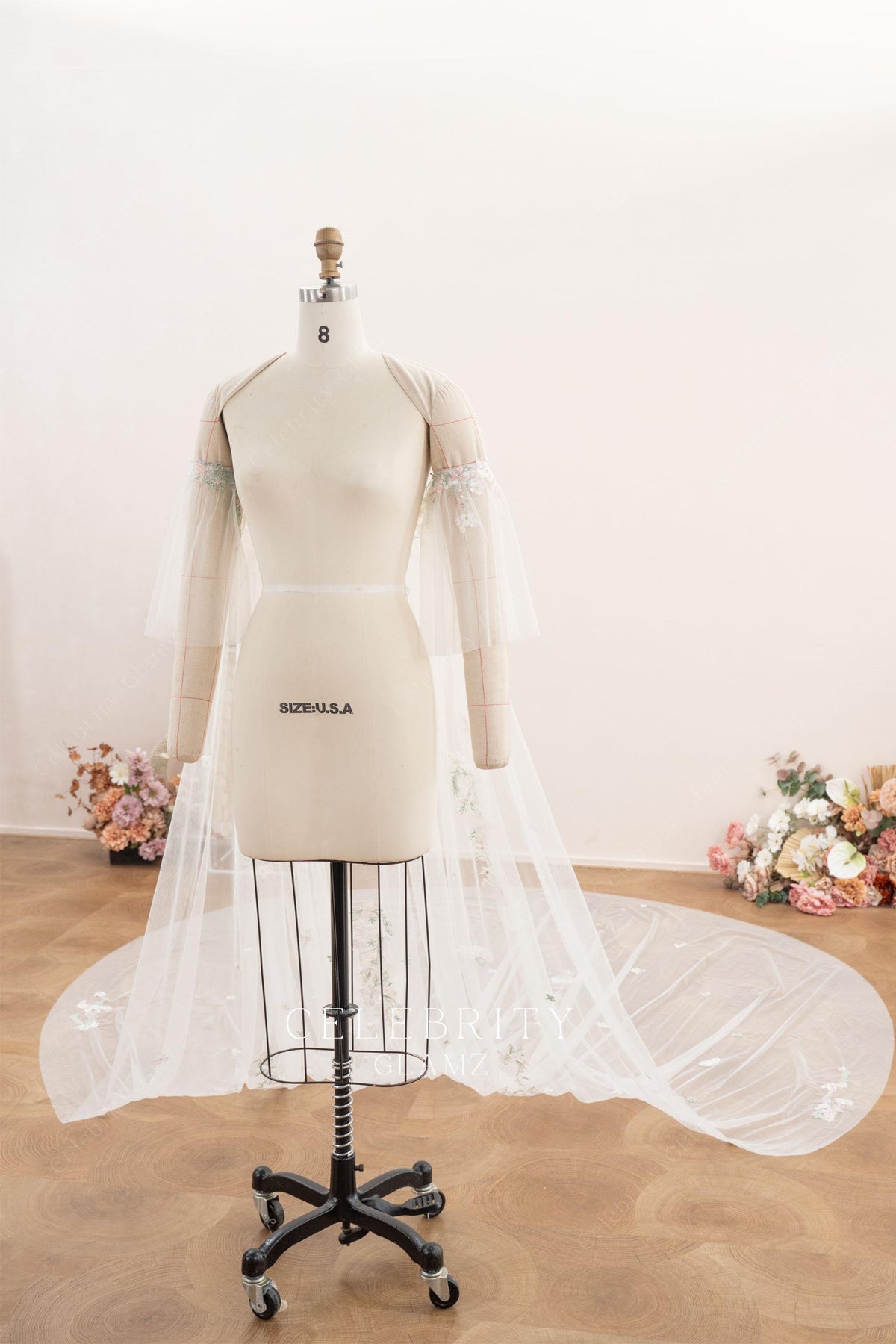 bell sleeve lace wedding cape
