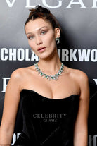 Bella Hadid black strapless dress milan fashion week 