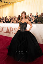black Hannah Stocking 2025 Oscars red carpet ballgown
