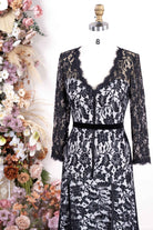 black lace long sleeves formal dress 