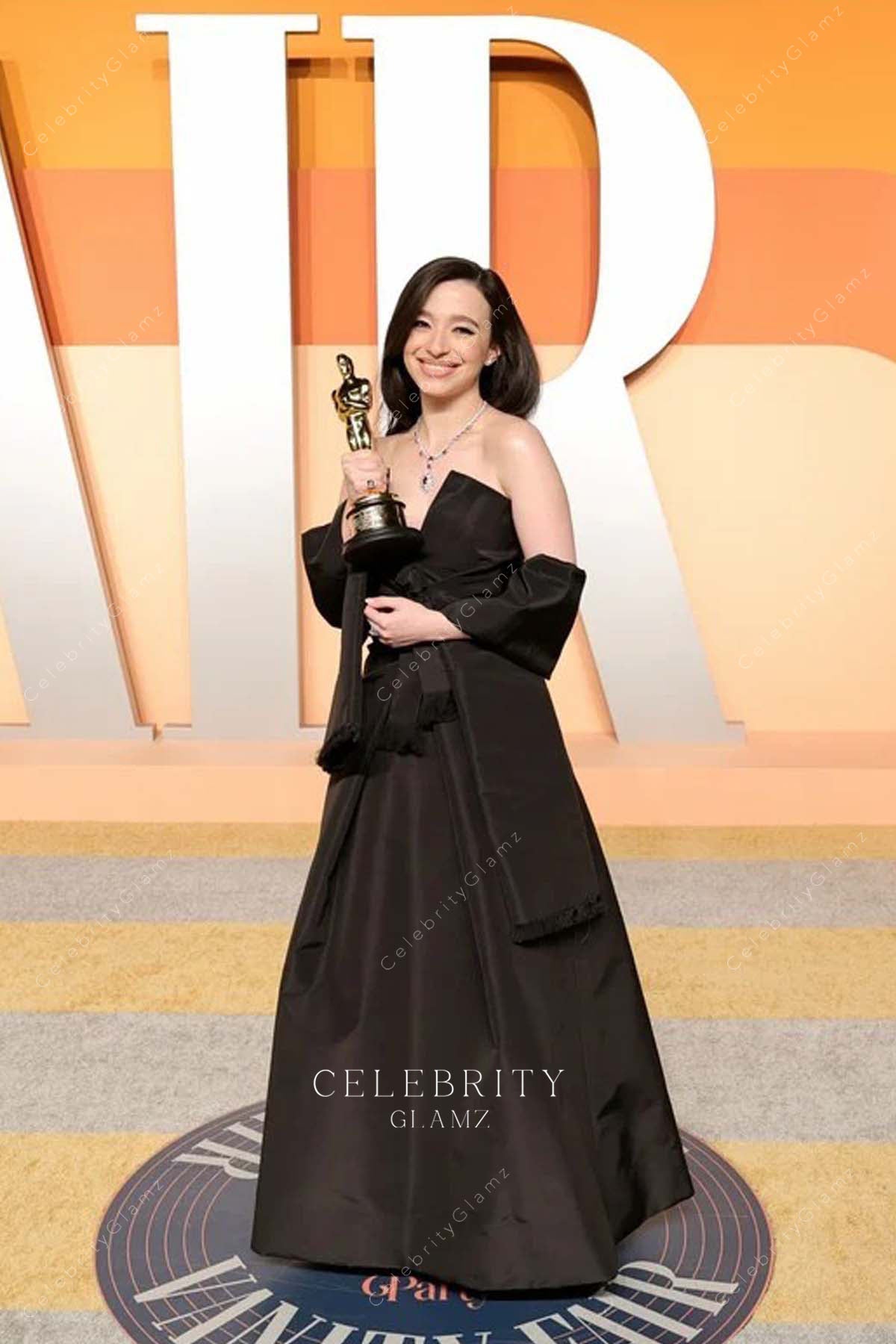 black Mikey Madison 2025 Vanity fair party a line dress