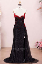 black strapless prom dress 