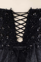 black strappy back wedding dress