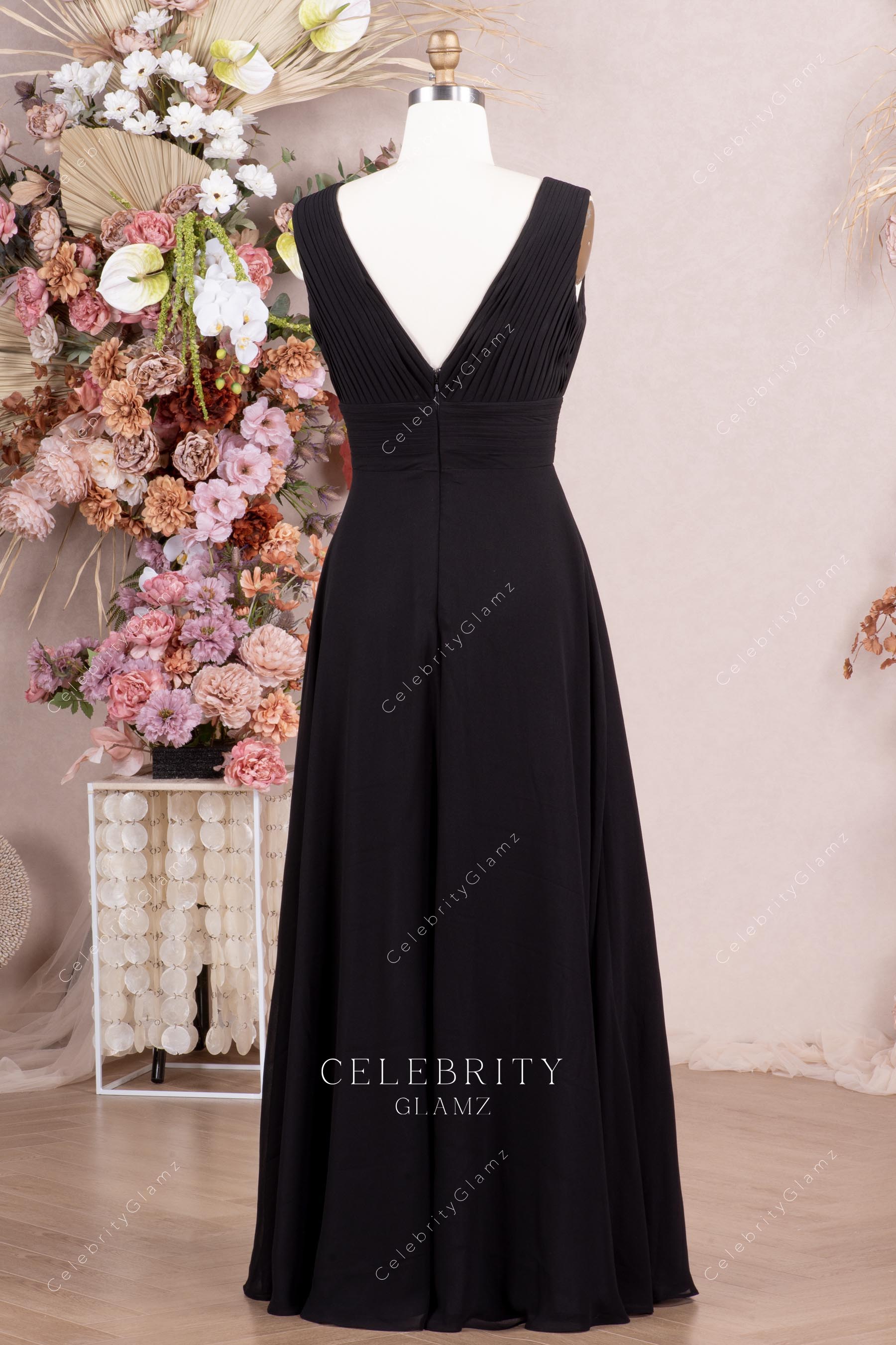 black v back prom dress
