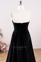 black velvet backless formal dress