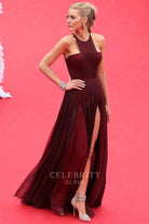 Blake Lively burgundy tulle a line prom dress Cannes Film festival 2024