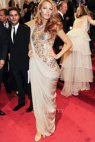 Blake Lively glitter lace prom dress met gala 2011