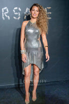 Blake Lively high to low prom dress Versace fashion show new York 2018