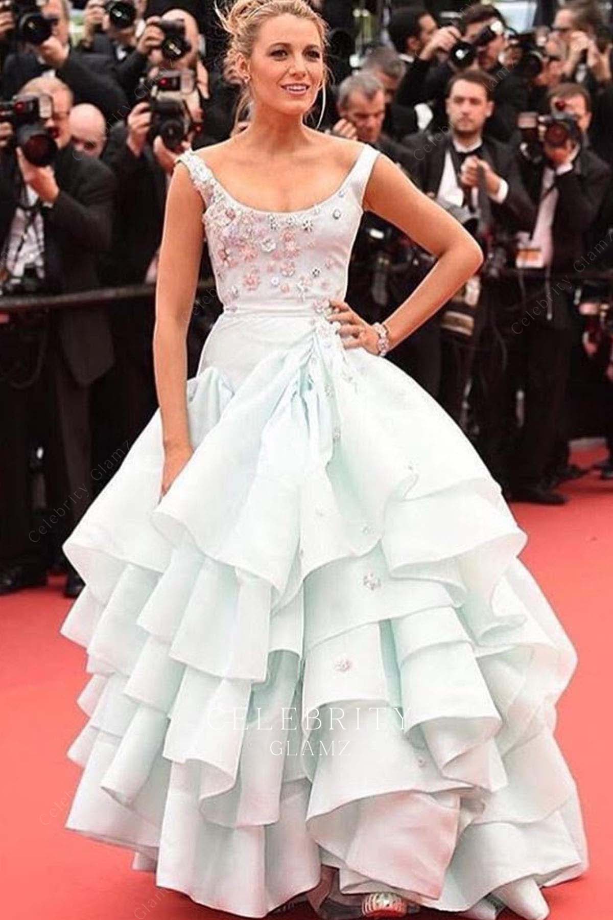 Blake Lively ice blue prom dress Cannes red carpet 2016