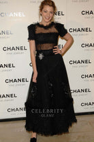 Blake Lively short sleeves prom dress Chanel a night of diamonds dinner 2008