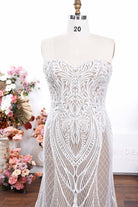 boho lace sweetheart neck wedding dress