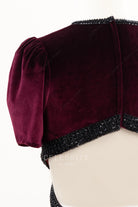 burgundy velvet beaded formal dress