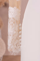 buttoned cuff lace wedding dress